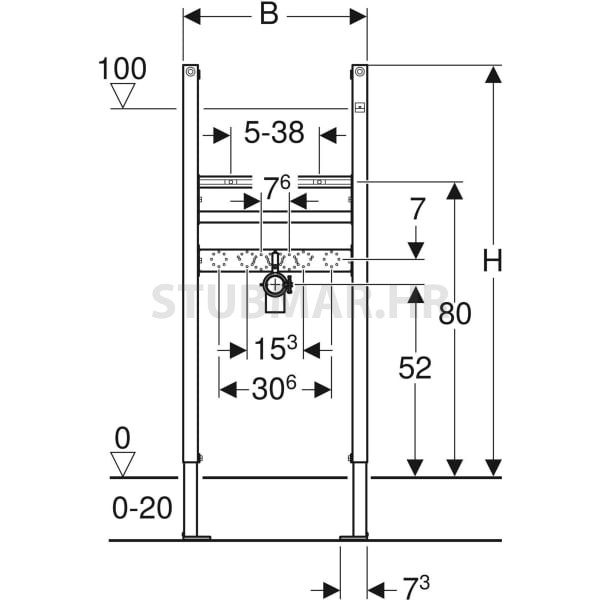 Geberit Duofix montažni element za umivaonik 112 cm