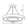 Visilica 36W 3/1 3680lm fi450 IP20 okrugla imitacija drva - Slika 4