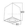 Kućište za GU10 žarulju max 35W 80x100x80mm IP20 kvadratno zlatno - Slika 5