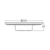 Zidna svjetiljka 12W 3000K 1160lm 220x47mm IP65 okrugla bijela - Slika 7