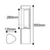 Podna svjetiljka 7W 3000K 600lm 125x500x125mm IP54 crna - Slika 4