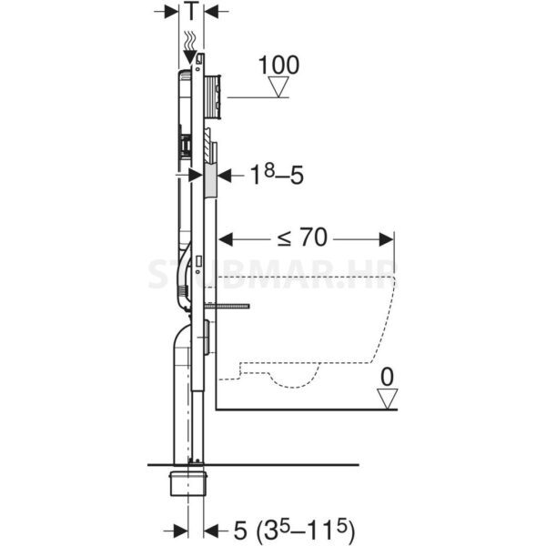 Geberit Sigma 20 paket vodokotlić 8cm, iCon školjka 49cm s daskom