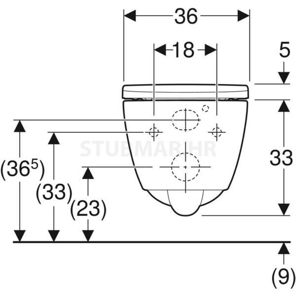 Geberit Sigma 20 paket vodokotlić 8cm, iCon školjka 49cm s daskom