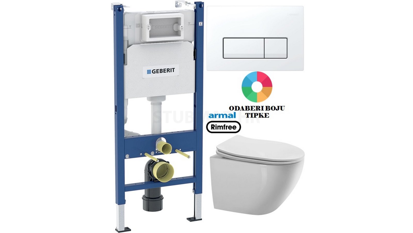 Geberit Armal Delta 50 paket, Orion školjka s daskom