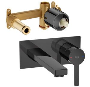 Roca Naia podžbukna slavina za tuš, komplet, titanium black shiny