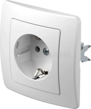 Utičnica šuko vijčana TEM Ekonomik Bijela