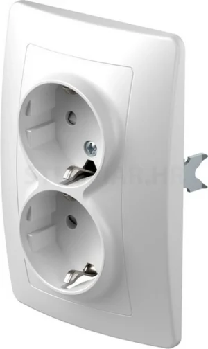 Utičnica šuko dupla TEM Ekonomik Bijela