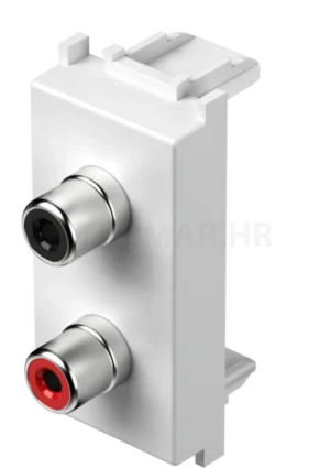 Utičnica audio 2xRCA 1M TEM Modul bijela