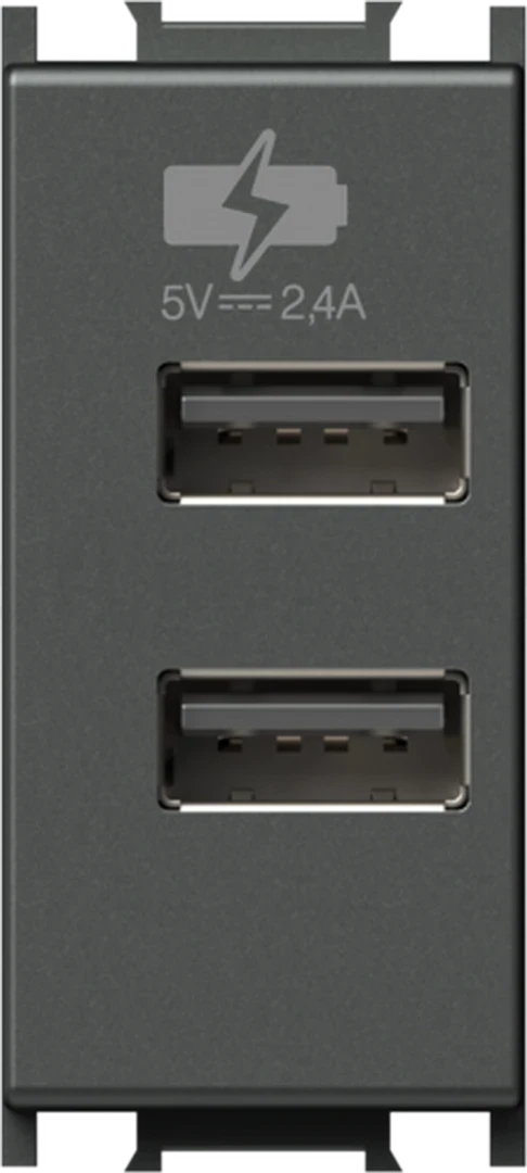 Utičnica USB punjač 1M TEM Modul antracit