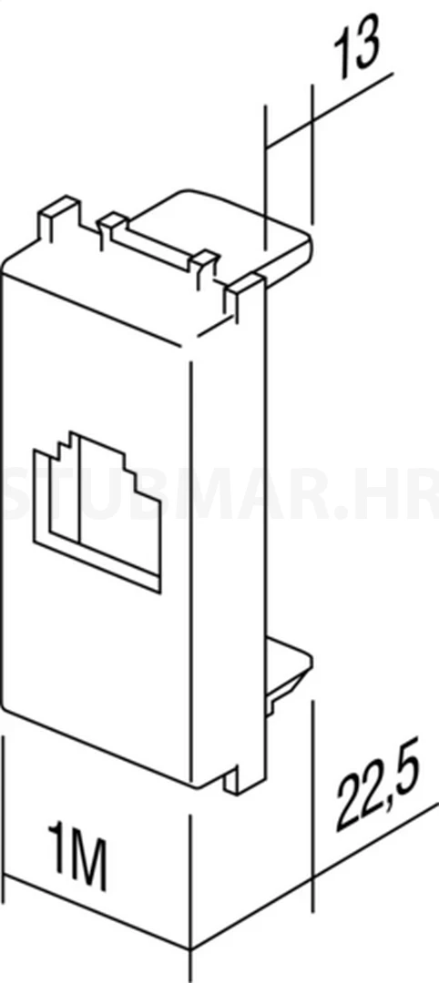 Adapter sa zaštitom od prešine 1M TEM Modul tehnička skica