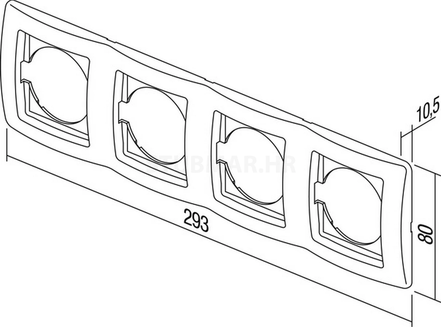 Okvir 4 vodoravni TEM Ekonomik tehnička skica