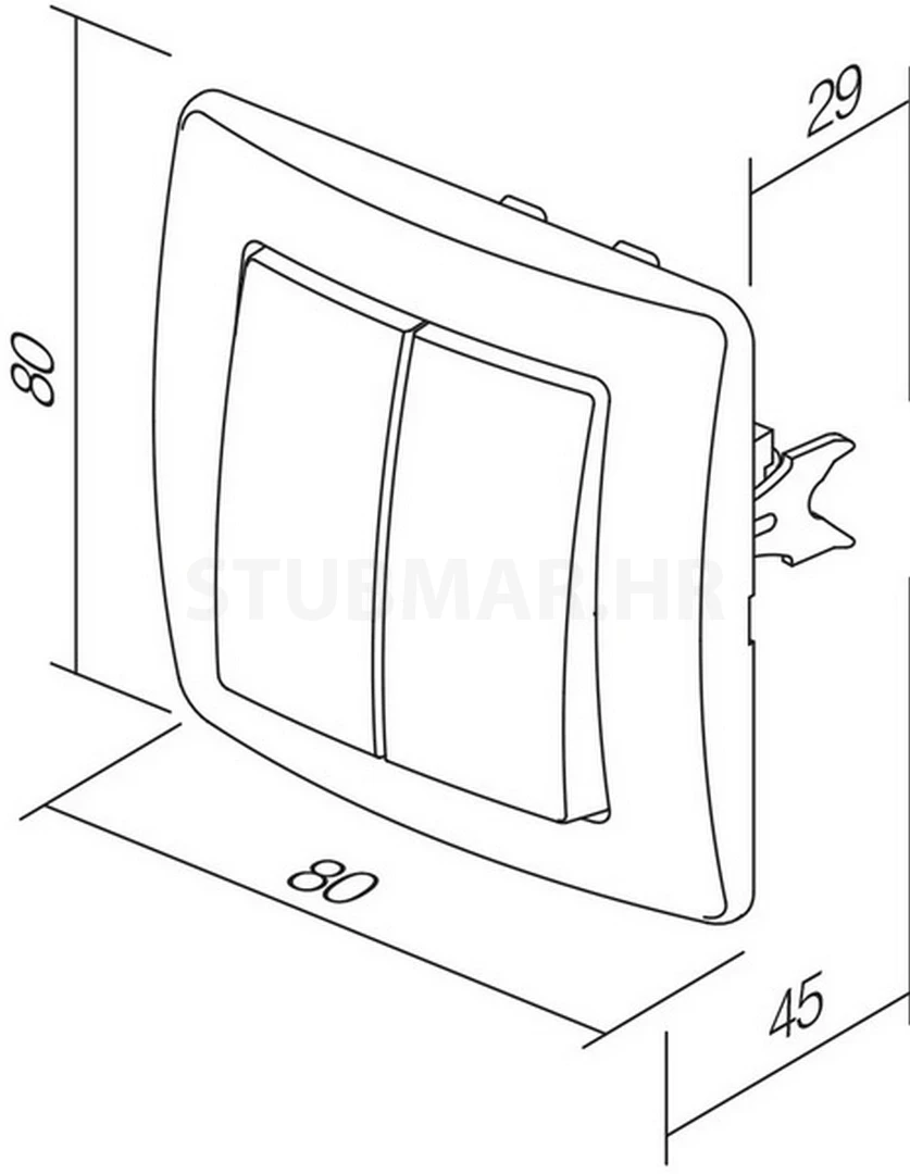 Prekidač serijski TEM Ekonomik tehnička skica