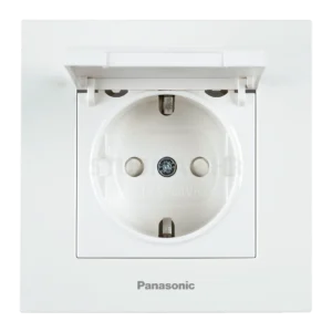Utičnica šuko s poklopcem Panasonic Karre plus, Bijela