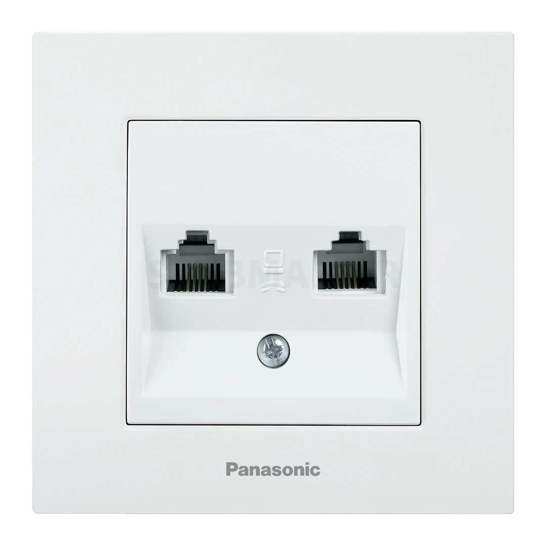 Utičnica telefonska dupla CAT3 Panasonic Karre plus, Bijela