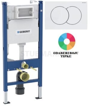 Geberit Duofix Basic vodokotlić s Delta 01 tipkom