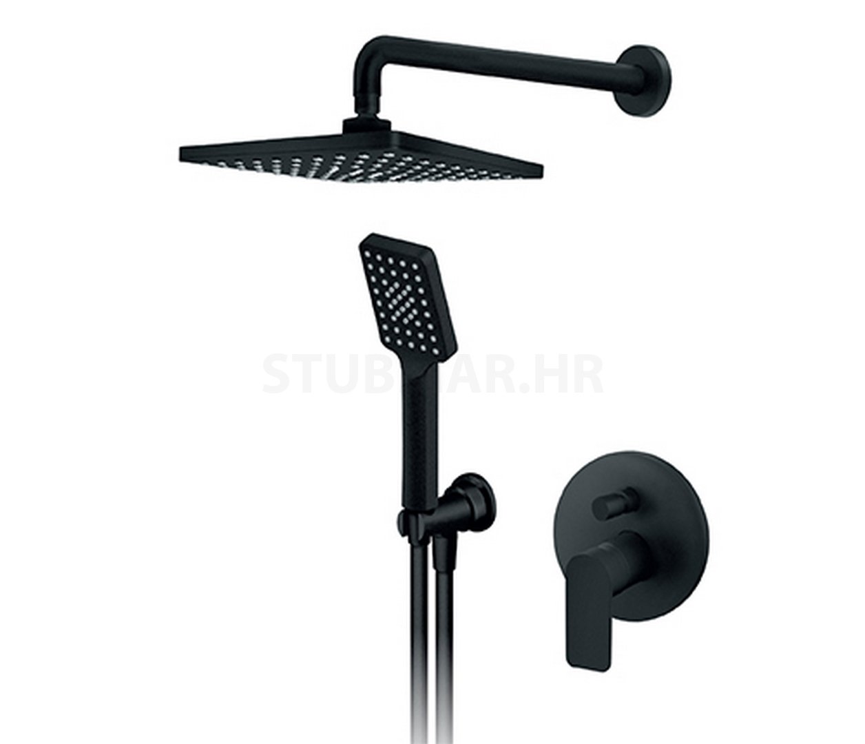 S2 Black podžbukna slavina za tuš kadu