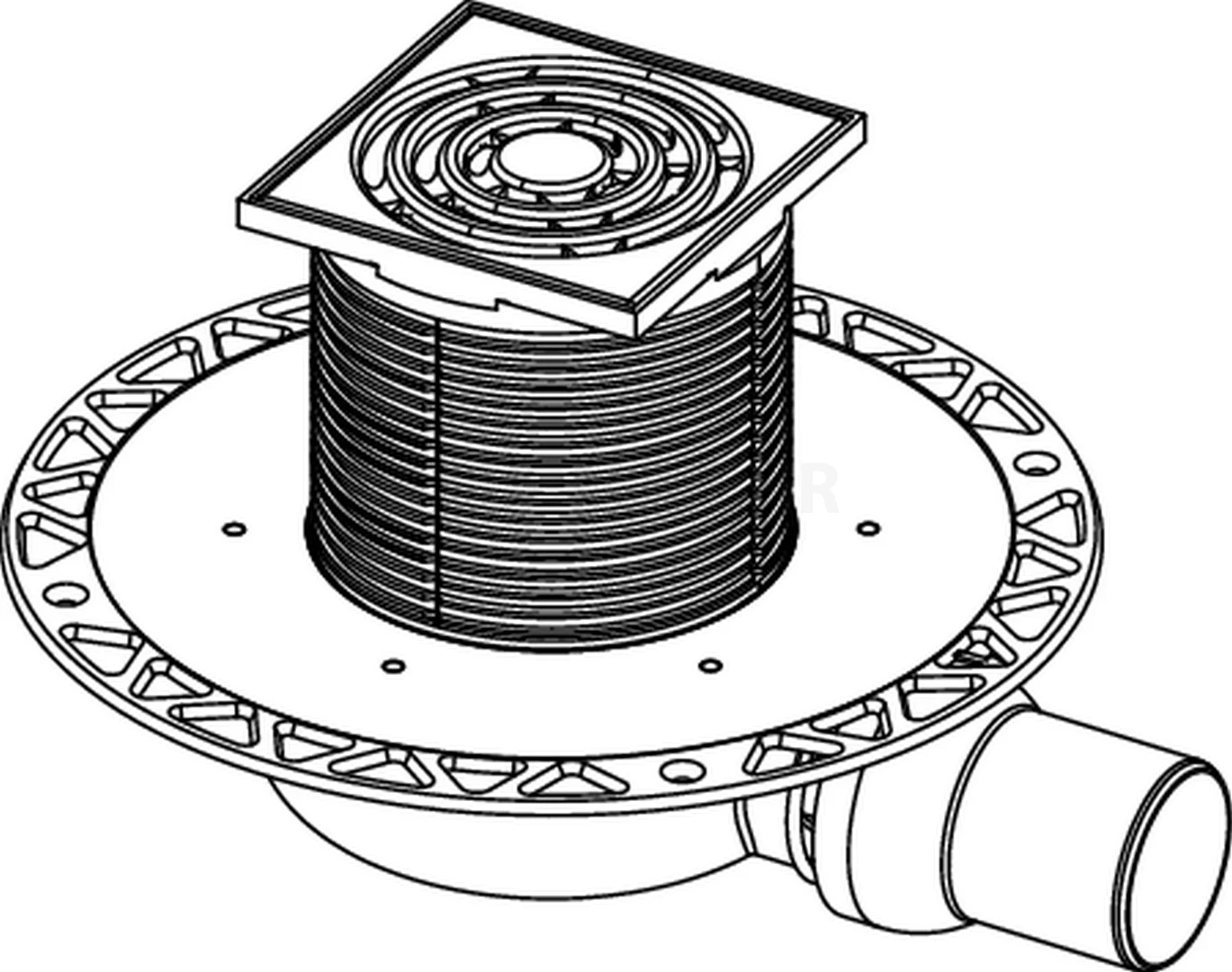 Drainpoint S podni sifon s inox okvirom i membranom protiv neugodnih mirisa