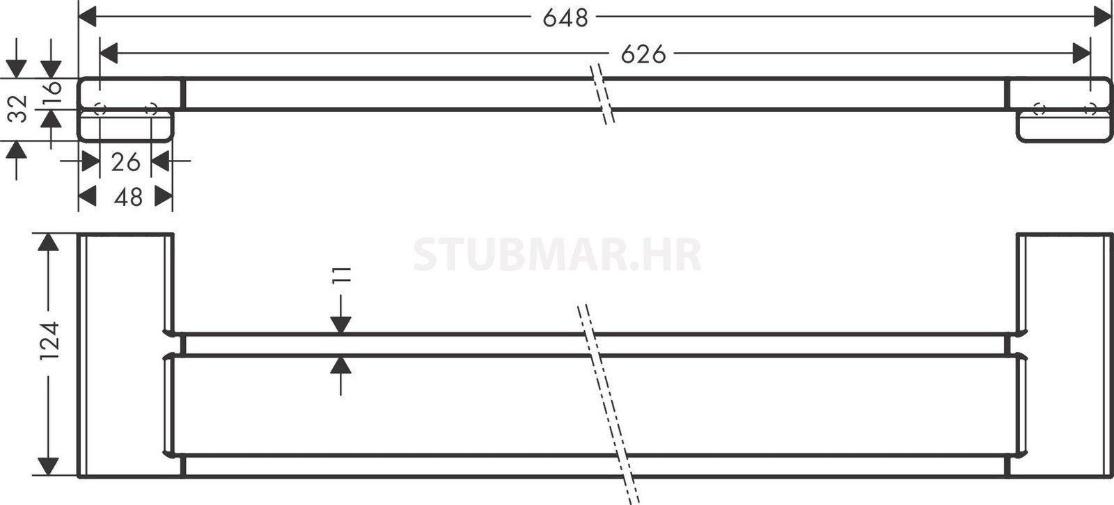 AddStoris držač ručnika dvostruki, crna mat 41743670