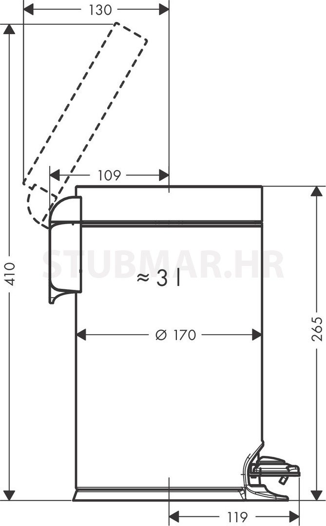 AddStoris kanta za smeće s pedalom, crna mat 41775670