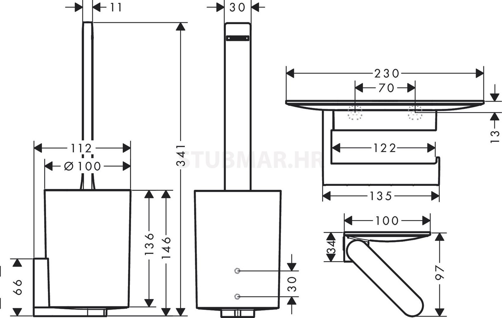 WallStoris paket za toalet, bijela mat 27969700