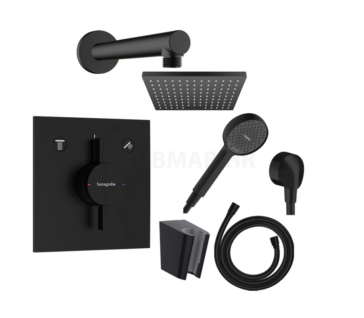 Hansgrohe DuoTurn E podžbukni tuš set - crna mat